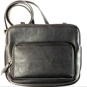 Joy Susan Black Vegan Leather Crossbody Purse